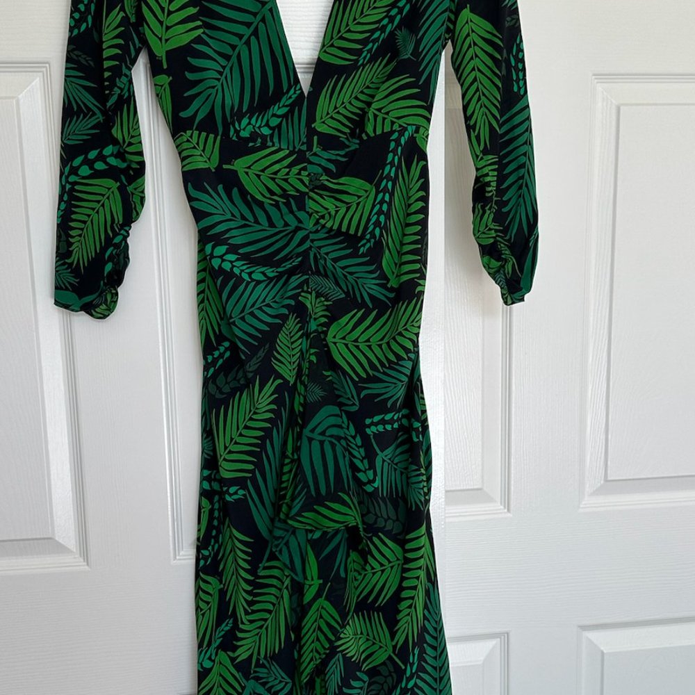 Rixo Printed Backless Midi Dress